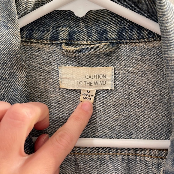 Caution To The Wind Light Blue Jean Jacket - Picture 3 of 3